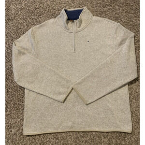 Crown & Ivy Men’s 2XL Quarter Zip Pullover Sweater Beige Long Sleeve Casual